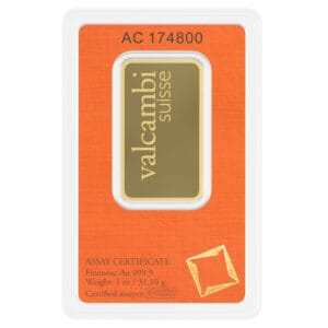 Valcambi Suisse 1 OZ Ounce Gold Bar 24KT