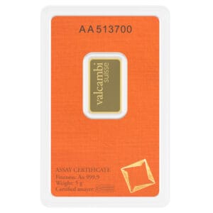 Valcambi Suisse 5 Grams Gold Bar 24KT