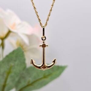 18K Gold Anchor Necklace