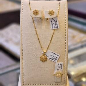 21K Gold Flower Design Baby Full Set