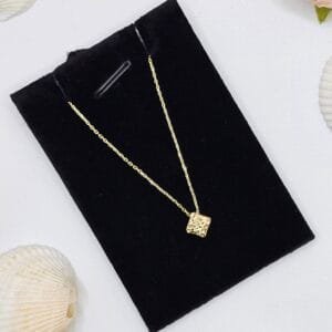 18K Gold Diamond Square Block