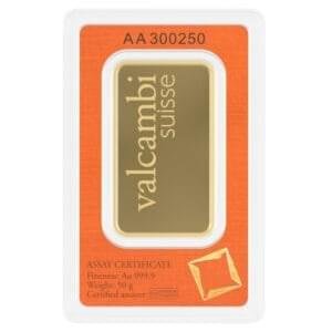 Valcambi Suisse 50 Grams Gold Bar 24KT